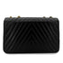 CHANEL VINTAGE CHEVRON CHAIN SHOULDER BAG BLACK LAMB SKIN 90286581 - PURPOSE