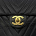 CHANEL VINTAGE CHEVRON CHAIN SHOULDER BAG BLACK LAMB SKIN 90286581 - PURPOSE