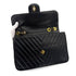 CHANEL VINTAGE CHEVRON CHAIN SHOULDER BAG BLACK LAMB SKIN 90286581 - PURPOSE