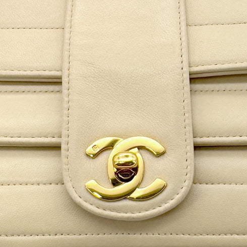 CHANEL VINTAGE SEAGULL CHAIN SHOULDER FLAP BAG BEIGE LAMB SKIN 90286582 - PURPOSE