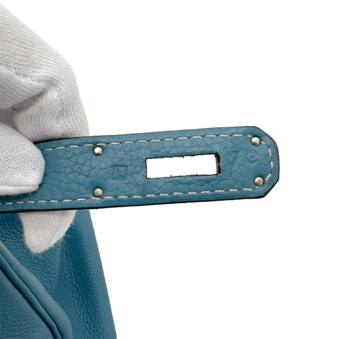 HERMES BIRKIN 35 BLUE JEAN TAURILLON CLEMENCE HAND BAG ▢L SHW 90286585