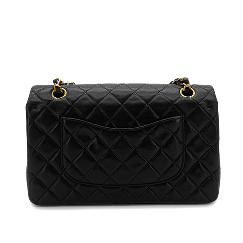 CHANEL VINTAGE CLASSIC FLAP MEDIUM CHAIN SHOULDER BAG BLACK LAMB SKIN 90286588 - PURPOSE