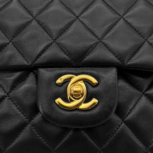 CHANEL VINTAGE CLASSIC FLAP MEDIUM CHAIN SHOULDER BAG BLACK LAMB SKIN 90286588 - PURPOSE