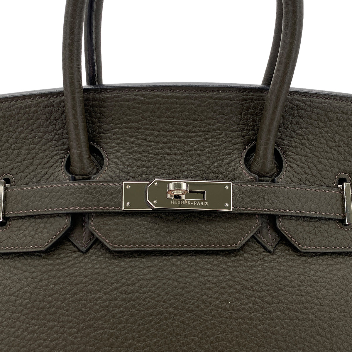 HERMES BIRKIN 35 VERT OLIVE TAURILLON CLEMENCE HAND BAG ▢F SHW 90286598