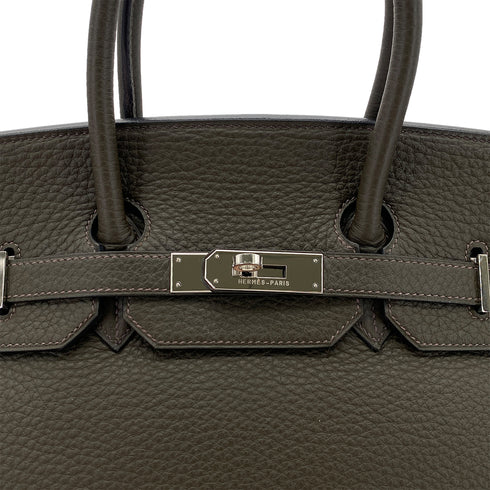 HERMES BIRKIN 35 VERT OLIVE TAURILLON CLEMENCE HAND BAG ▢F SHW 90286598 - PURPOSE
