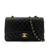 CHANEL VINTAGE CLASSIC FLAP MEDIUM CHAIN SHOULDER BAG BLACK LAMB SKIN 90286601 - PURPOSE