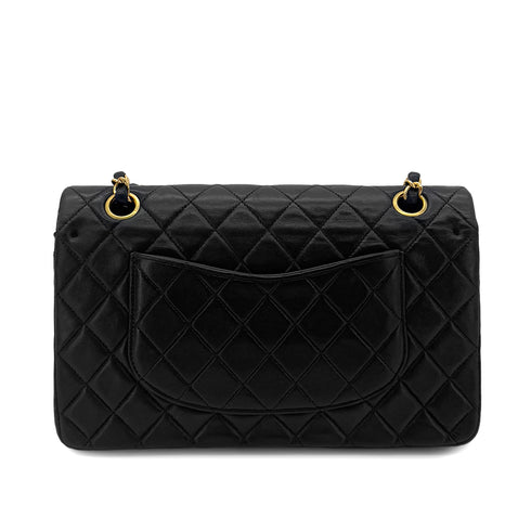 CHANEL VINTAGE CLASSIC FLAP MEDIUM CHAIN SHOULDER BAG BLACK LAMB SKIN 90286601 - PURPOSE