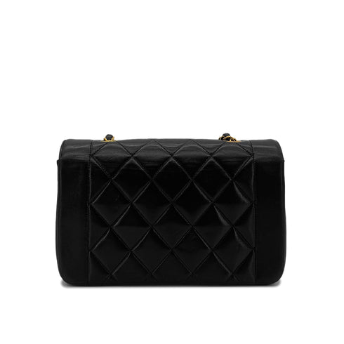 CHANEL VINTAGE DIANA SMALL CHAIN SHOULDER BAG BLACK LAMB SKIN 90286602 - PURPOSE