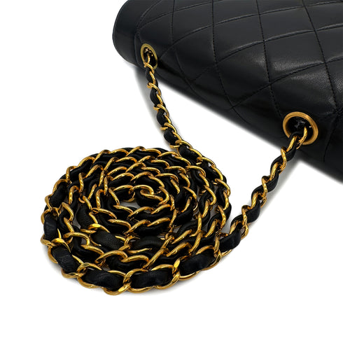 CHANEL VINTAGE DIANA SMALL CHAIN SHOULDER BAG BLACK LAMB SKIN 90286602 - PURPOSE