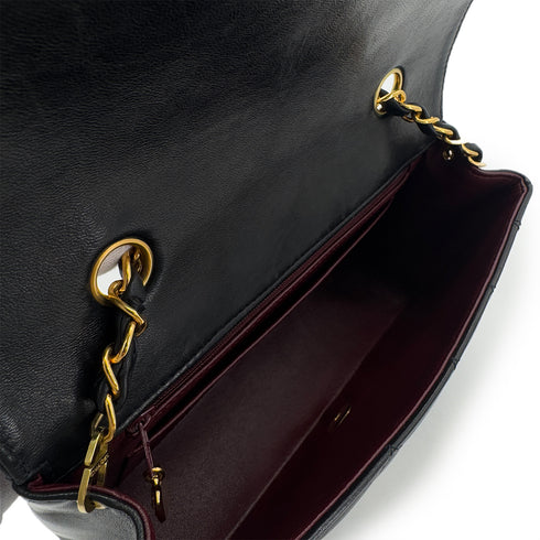 CHANEL VINTAGE DIANA SMALL CHAIN SHOULDER BAG BLACK LAMB SKIN 90286602 - PURPOSE