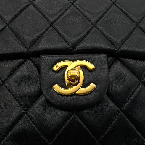 CHANEL VINTAGE MINI SQUARE 17 CHAIN SHOULDER BAG BLACK LAMB SKIN 90286603 - PURPOSE