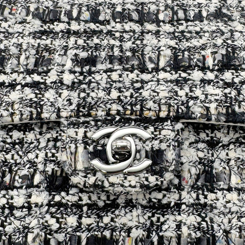 CHANEL VINTAGE MATELASSE CHAIN SHOULDER BAG BLACK WHITE TWEED 90286604 - PURPOSE
