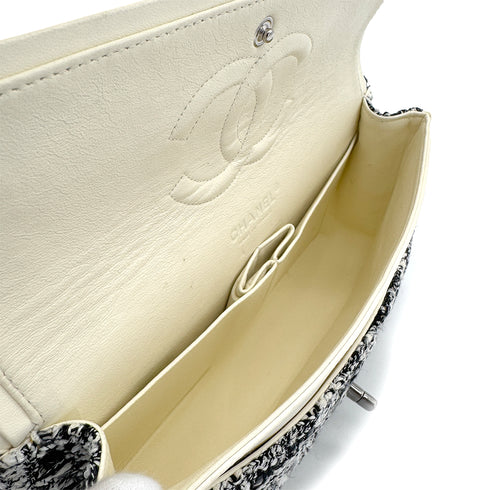 CHANEL VINTAGE MATELASSE CHAIN SHOULDER BAG BLACK WHITE TWEED 90286604 - PURPOSE