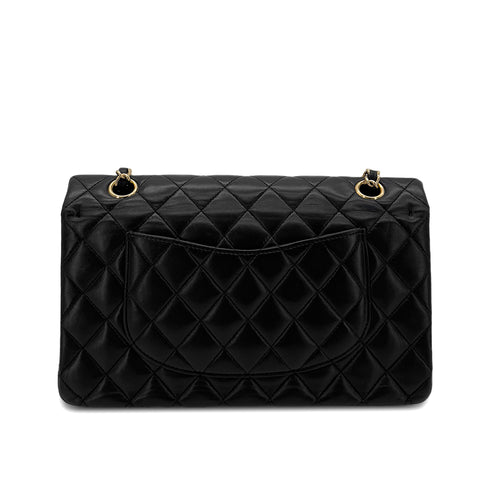 CHANEL VINTAGE CLASSIC FLAP MEDIUM CHAIN SHOULDER BAG BLACK LAMB SKIN 90286625 - PURPOSE
