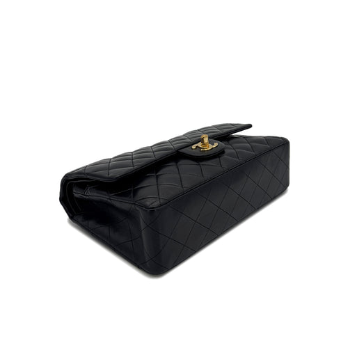 CHANEL VINTAGE CLASSIC FLAP MEDIUM CHAIN SHOULDER BAG BLACK LAMB SKIN 90286625 - PURPOSE