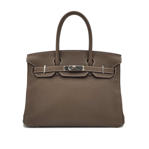 HERMES BIRKIN 30 ETOUPE TAURILLON CLEMENCE HAND BAG □R SHW 90286856 - PURPOSE