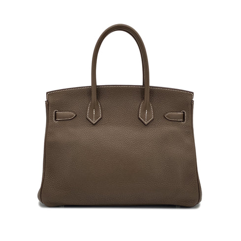 HERMES BIRKIN 30 ETOUPE TAURILLON CLEMENCE HAND BAG □R SHW 90286856 - PURPOSE