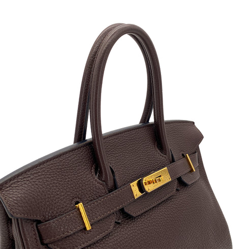 HERMES BIRKIN 30 CHOCOLAT TOGO HAND BAG □N GHW 90286859 - PURPOSE
