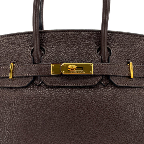 HERMES BIRKIN 30 CHOCOLAT TOGO HAND BAG □N GHW 90286859 - PURPOSE