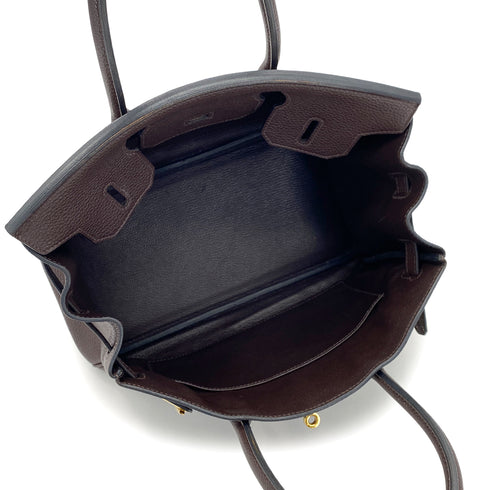 HERMES BIRKIN 30 CHOCOLAT TOGO HAND BAG □N GHW 90286859 - PURPOSE