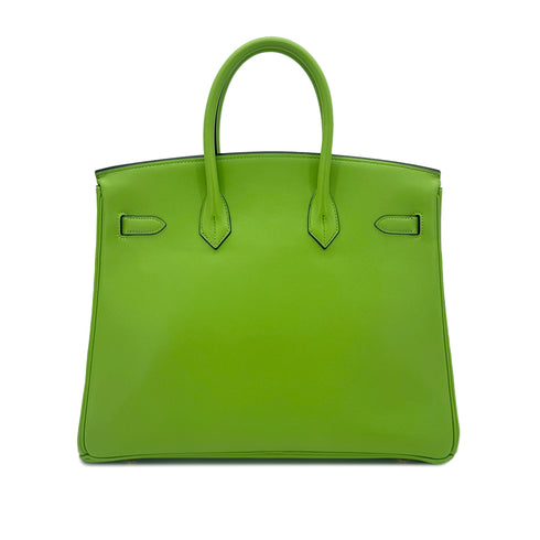 HERMES BIRKIN 35 APPLE GREEN VEAU SWIFT HAND BAG □C GHW 90286860 - PURPOSE