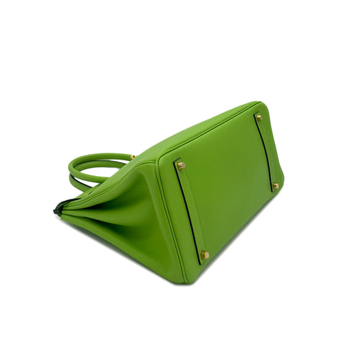 HERMES BIRKIN 35 APPLE GREEN VEAU SWIFT HAND BAG □C GHW 90286860 - PURPOSE
