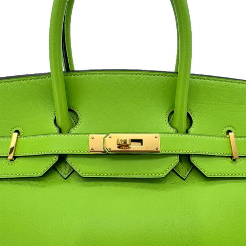 HERMES BIRKIN 35 APPLE GREEN VEAU SWIFT HAND BAG □C GHW 90286860 - PURPOSE