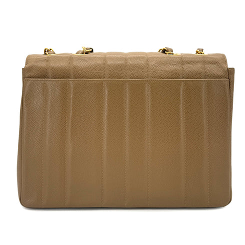 CHANEL VINTAGE MADEMOISELLE CHAIN SHOULDER BAG BROWN CAVIAR SKIN 90286861 - PURPOSE