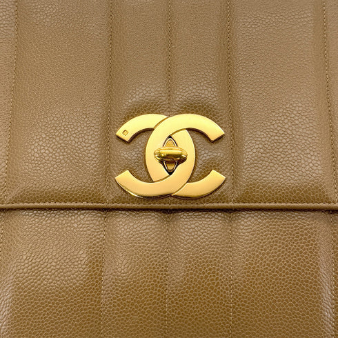 CHANEL VINTAGE MADEMOISELLE CHAIN SHOULDER BAG BROWN CAVIAR SKIN 90286861 - PURPOSE