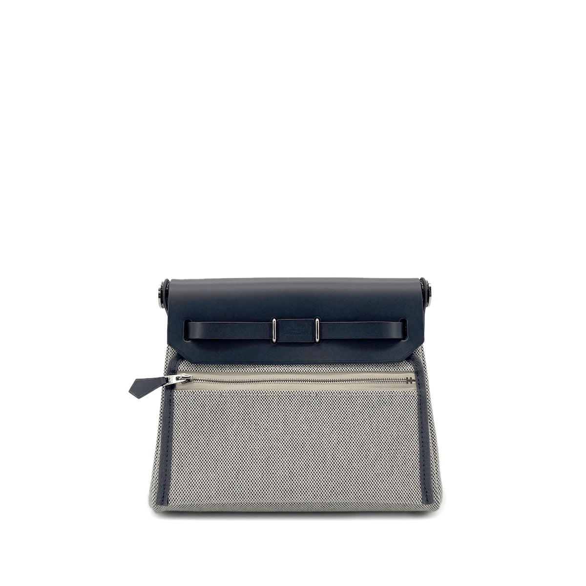 HERMES HERBAG ZIP 20 ARDOISE ECRU VACHE HUNTER TOILE H W 90286863