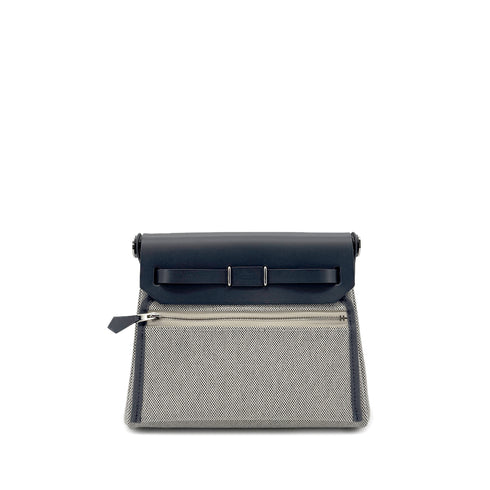 HERMES HERBAG ZIP 20 ARDOISE ECRU VACHE HUNTER TOILE H W 90286863 - PURPOSE