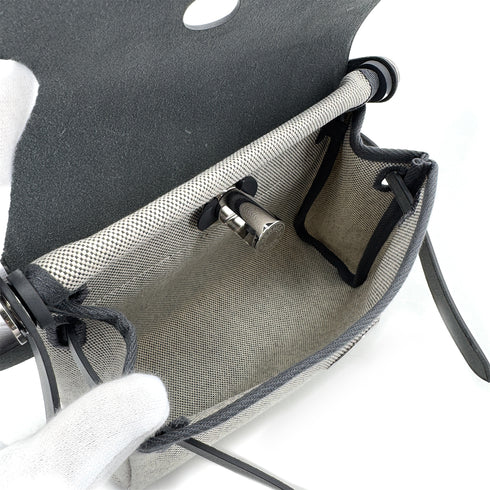 HERMES HERBAG ZIP 20 ARDOISE ECRU VACHE HUNTER TOILE H W 90286863 - PURPOSE