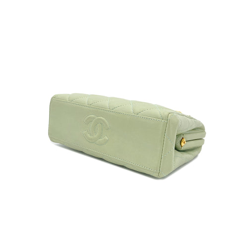 CHANEL VINTAGE COCOMARK MATELASSE CHAIN SHOULDER BAG LIGHT GREEN LAMB SKIN 90286864 - PURPOSE