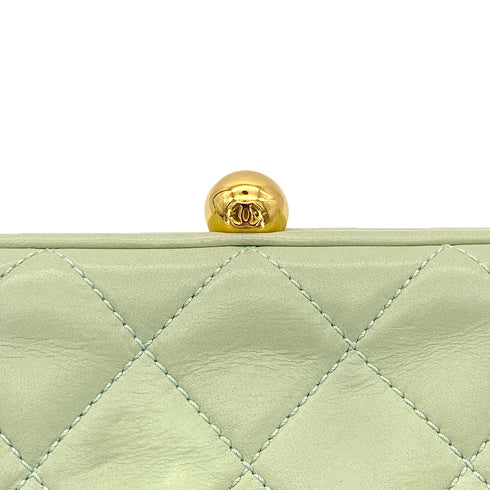 CHANEL VINTAGE COCOMARK MATELASSE CHAIN SHOULDER BAG LIGHT GREEN LAMB SKIN 90286864 - PURPOSE
