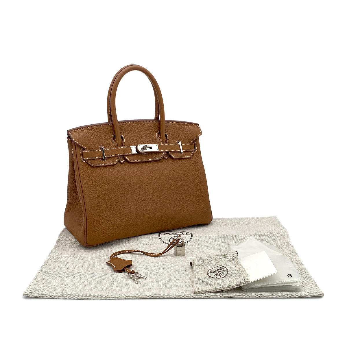 HERMES BIRKIN 30 GOLD TAURILLON CLEMENCE HAND BAG □N SHW 90286865