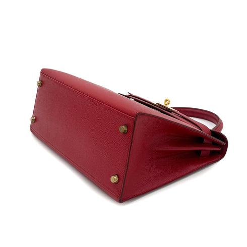 HERMES KELLY 28 SELLIER ROUGE VIF COUCHEVEL HAND SHOULDER BAG 〇X GHW 90286866 - PURPOSE