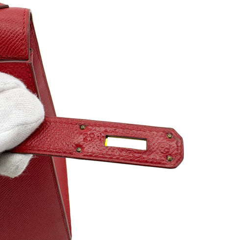 HERMES KELLY 28 SELLIER ROUGE VIF COUCHEVEL HAND SHOULDER BAG 〇X GHW 90286866 - PURPOSE