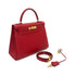 HERMES KELLY 28 SELLIER ROUGE VIF COUCHEVEL HAND SHOULDER BAG 〇X GHW 90286866 - PURPOSE