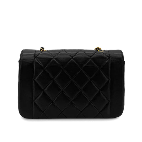 CHANEL VINTAGE DIANA SMALL CHAIN SHOULDER BAG BLACK LAMB SKIN 90286873 - PURPOSE
