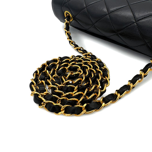 CHANEL VINTAGE MATELASSE CHAIN SHOULDER BAG BLACK LAMB SKIN 90286874 - PURPOSE