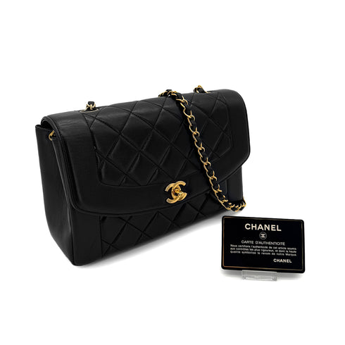 CHANEL VINTAGE MATELASSE CHAIN SHOULDER BAG BLACK LAMB SKIN 90286874 - PURPOSE
