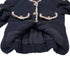 CHANEL COCO BUTTON NO COLLAR TWEED JACKET NAVY COTTON 34 P70 RTW 90286877