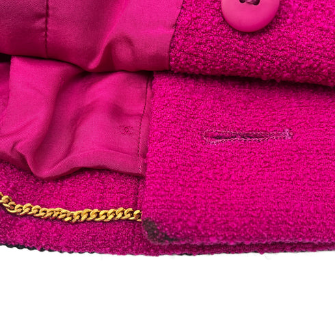 CHANEL VINTAGE COCO BUTTON TWEED JACKET PINK WOOL 36 RTW 90286878 - PURPOSE