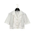 CHANEL VINTAGE COCO BUTTON FRONT SHORT SLEEVE BLOUSE WHITE GOLD COTTON RTW 90286880 - PURPOSE