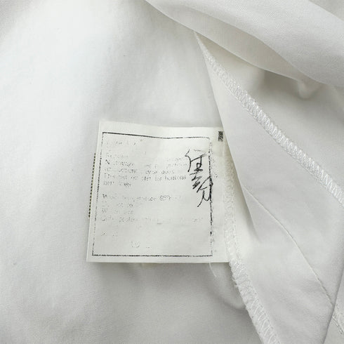 CHANEL VINTAGE COCO BUTTON FRONT SHORT SLEEVE BLOUSE WHITE GOLD COTTON RTW 90286880 - PURPOSE
