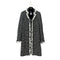 CHANEL PRE-OWNED 2009 OPEN FRONT TWEED COAT BLACK WHITE NYLON WOOL 34 09P RTW 90286881