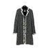CHANEL PRE-OWNED 2009 OPEN FRONT TWEED COAT BLACK WHITE NYLON WOOL 34 09P RTW 90286881