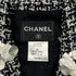 CHANEL PRE-OWNED 2009 OPEN FRONT TWEED COAT BLACK WHITE NYLON WOOL 34 09P RTW 90286881