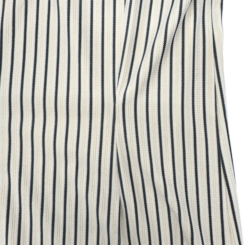 CHANEL SLEEVELESS STRIPE TOPS ECRU GRAY GOLD POLYESTER 36 08P RTW 90286884