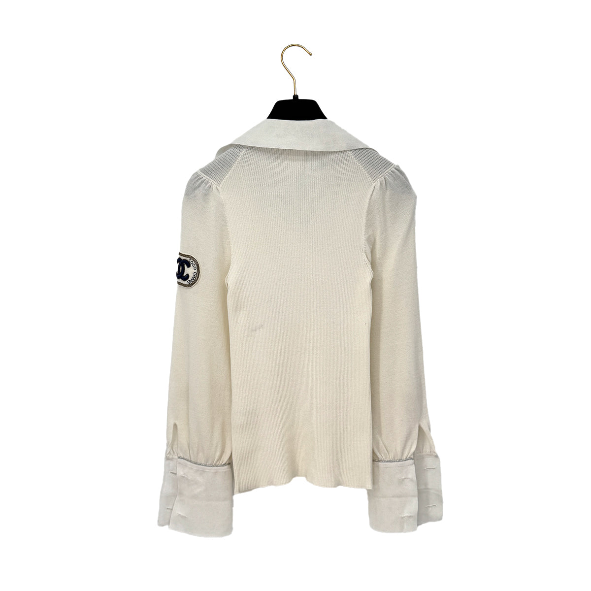 CHANEL COCOMARK KNIT TOPS WHITE COTTON 36 08C RTW 90286885